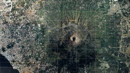 Luftbild von der Region rund um den Vulkan Vesuv.