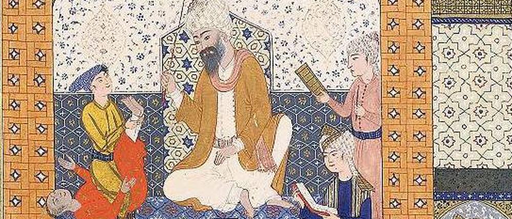 Auch Liebesgeschichten gehören selbstverständlich zum islamischen Kulturkreis, hier eine persische Illustration zur klassischen orientalischen Erzählung von Leila und Madschnun. 