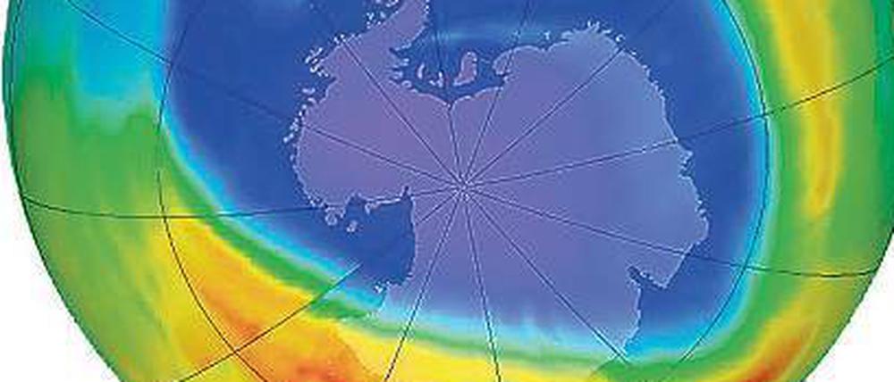 Ozonloch über dem Südpol im Jahr 2014