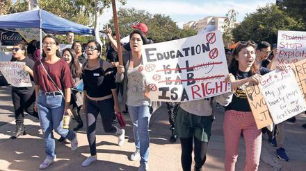 „Recht auf Bildung“. US-Proteste gegen hohe Studiengebühren: Eine Privatuni nimmt im Schnitt 33 500 Dollar im Jahr.
