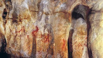 Urbild. Meist rot oder schwarz, mal Linien, mal Kreise, Punkte, Scheiben oder auch gesprühte Umrisse von Handabdrücken: Die abstrakt anmutende Kunst in spanischen Höhlen ist mindestens 64.000 Jahre alt und wurde von Neandertalern geschaffen. 