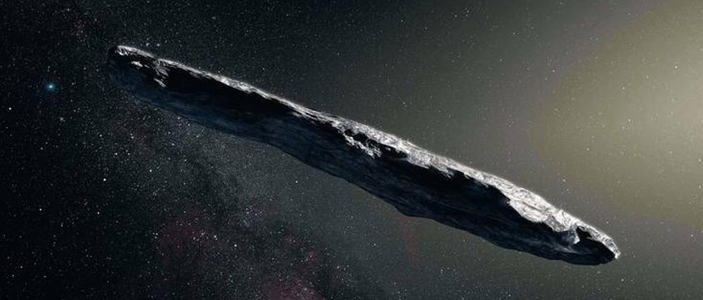 Auch ein Beobachtungsposten? Auch „Oumuamua“, der erste von außerhalb des Sonnensystems kommende Asteroid, steht im Verdacht, eine Sonde außerirdischer Zivilisationen zu sein. 