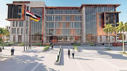 Modell des neuen Campus der "German International University of Applied Sciences" in Kairo.
