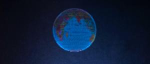 Mit einer neuartigen Hologramm-Technik haben Forscher der Universität Sussex einen - frei im Raum schwebenden - Globus dargestellt. 