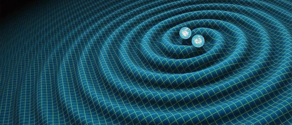 Tanz der Giganten. Diese Grafik zeigt, wie Gravitationswellen in einer Doppelsonne aus zwei Neutronensternen entstehen. Einstein hatte die „Kräuselungen der Raumzeit“ 1916 prophezeit. 100 Jahre später wurde er bestätigt.