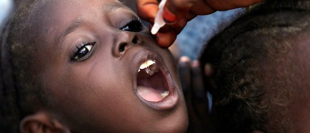Konsequente, jahrzehntelange Impfkampagnen wie hier in Maiduguri in Nigeria, haben jetzt endlich dazu geführt, dass die Wildtyp-Form des Polio-Erregers in Afrika offiziell als ausgerottet gelten kann.