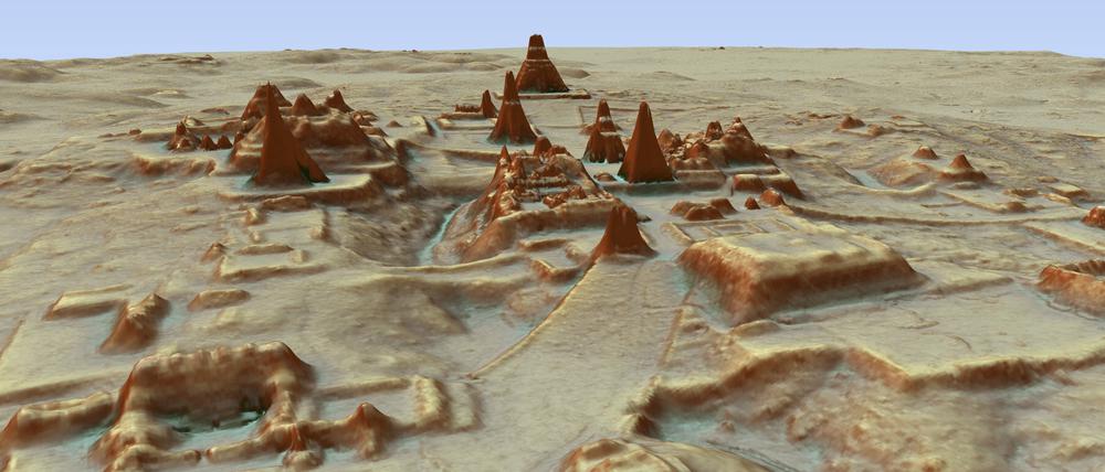 Entdeckung in Guatemala: Ein 3D-Bild zeigt die Reste Maya-Stadt. 