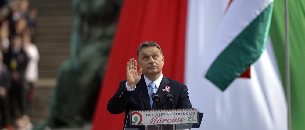 Viktor Orban bei einer Rede.
