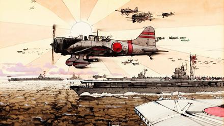 Szene aus dem japanisch-amerikanisches Kriegsfilm  „Tora Tora" von 1970, der den japanischen Angriff auf Pearl Harbour 1941 thematisiert. 