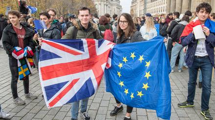 Protest von Erasmus-Studierenden gegen den Brexit im November 2018 in Berlin 