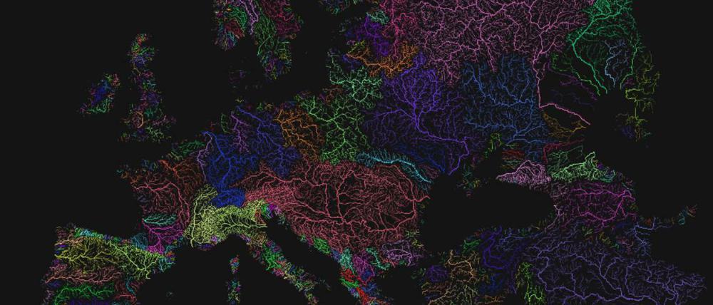 Kontinent der Flüsse: Europäische Flussläufe nach Einzugsgebieten