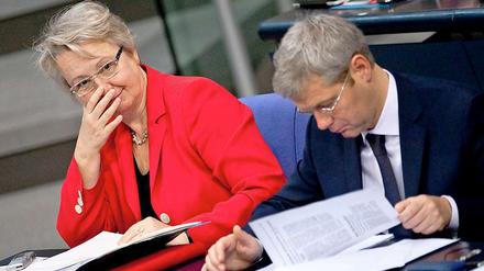 Bildungsministerin Schavan (l.) und NRW-CDU-Chef Röttgen sind in der Schulpolitik auf einer Linie.