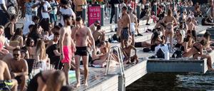Sommer in Schweden: Eine Badestelle in Stockholm am Mittwoch.