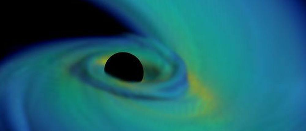Ein Neutronenstern verschmilzt mit einem Schwarzen Loch.