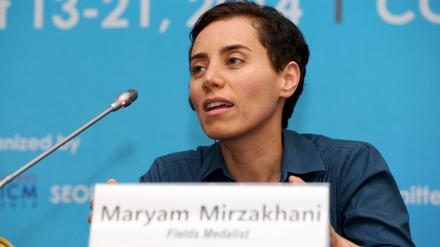 Maryam Mirzakhania, hier bei einer Pressekonferenz 2014, ist am Wochenende gestorben.